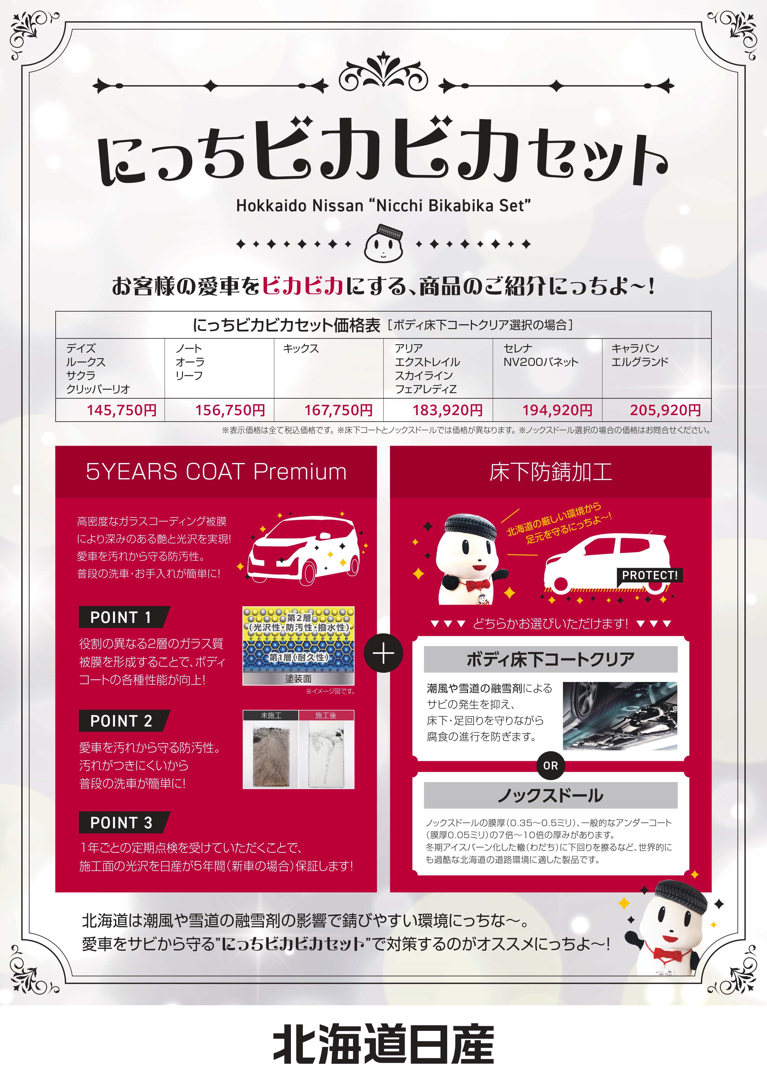 北海道日産自動車株式会社 | にっちビカビカセット